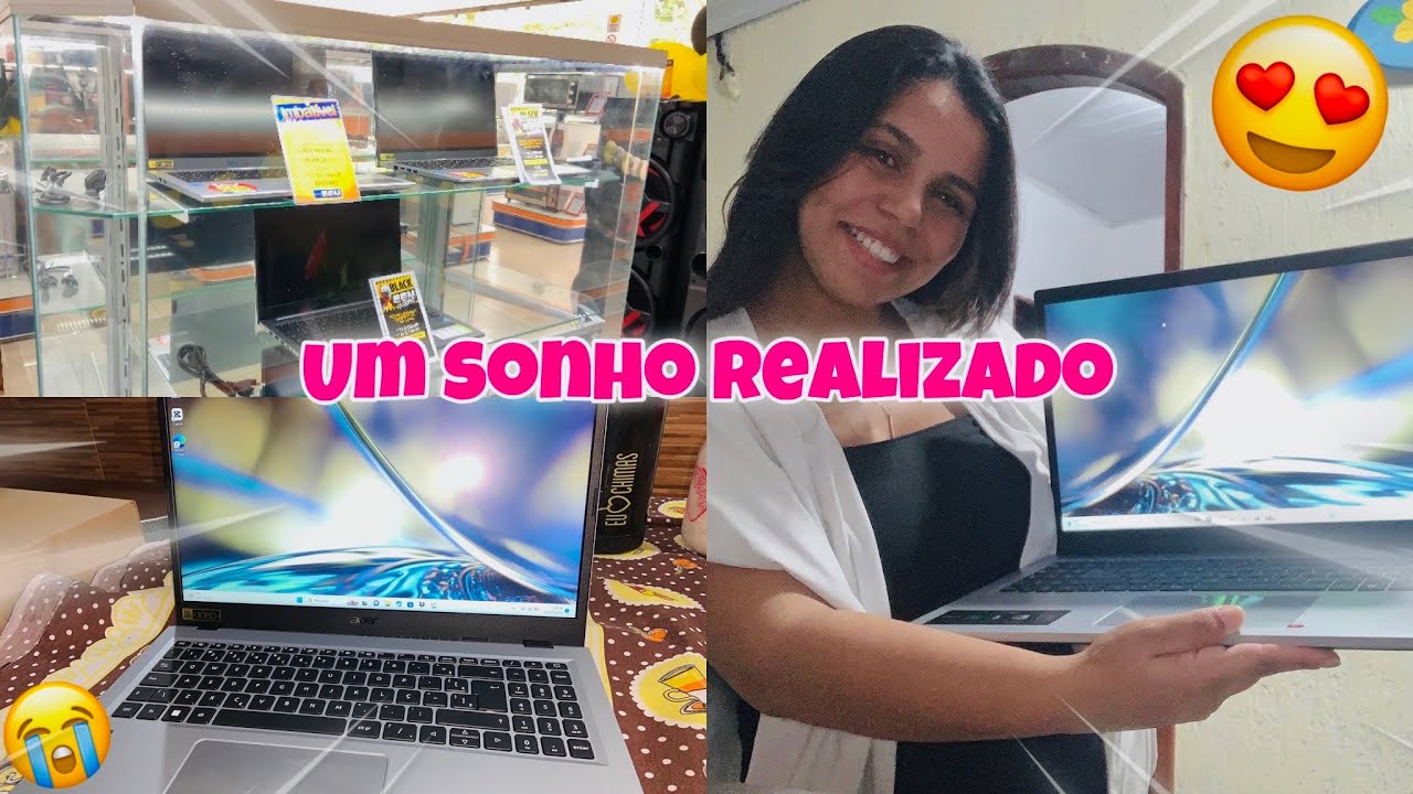 COMPREI MEU PRIMEIRO NOTEBOOK| SONHO REALIZADO 😭😍