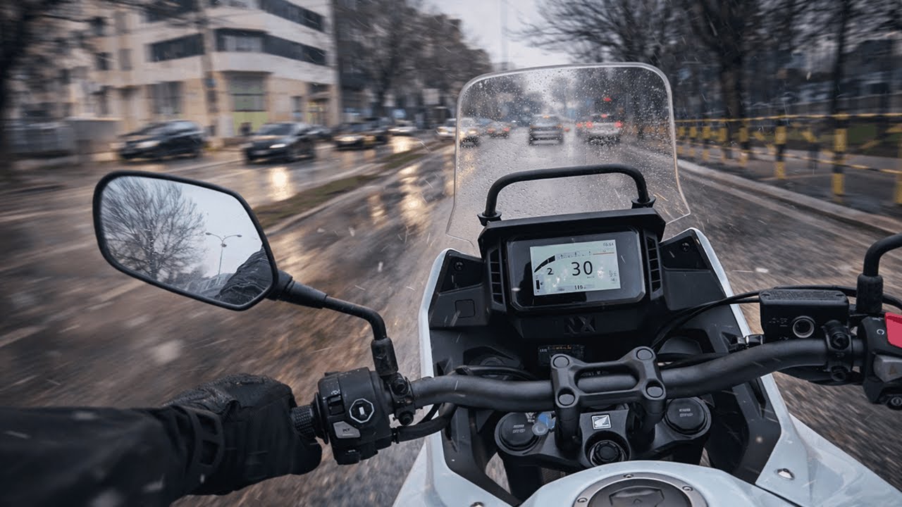 Wet & Slippery City Ride | Honda NX500 2025 POV