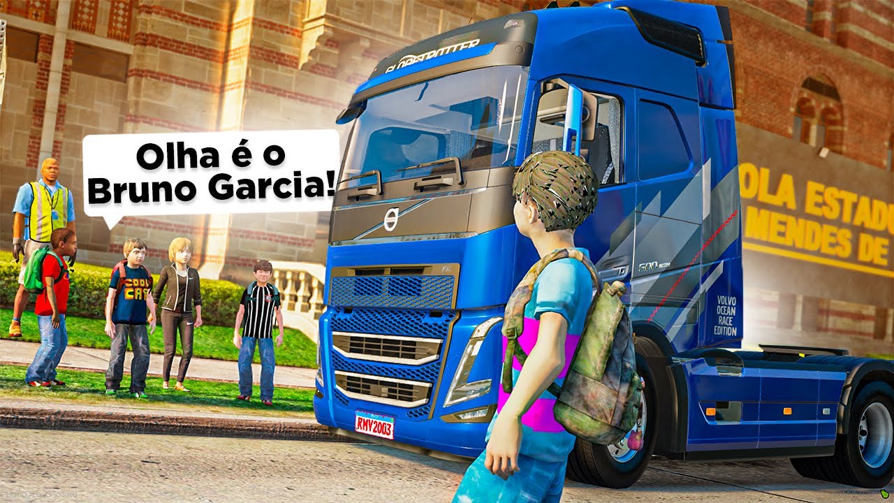 GTA V VIDA DE CAMINHONEIRO | BUSQUEI MEU SOBRINHO NA ESCOLA COM O CAMINHÃO DO @brunogarciaytb 🔥 #205