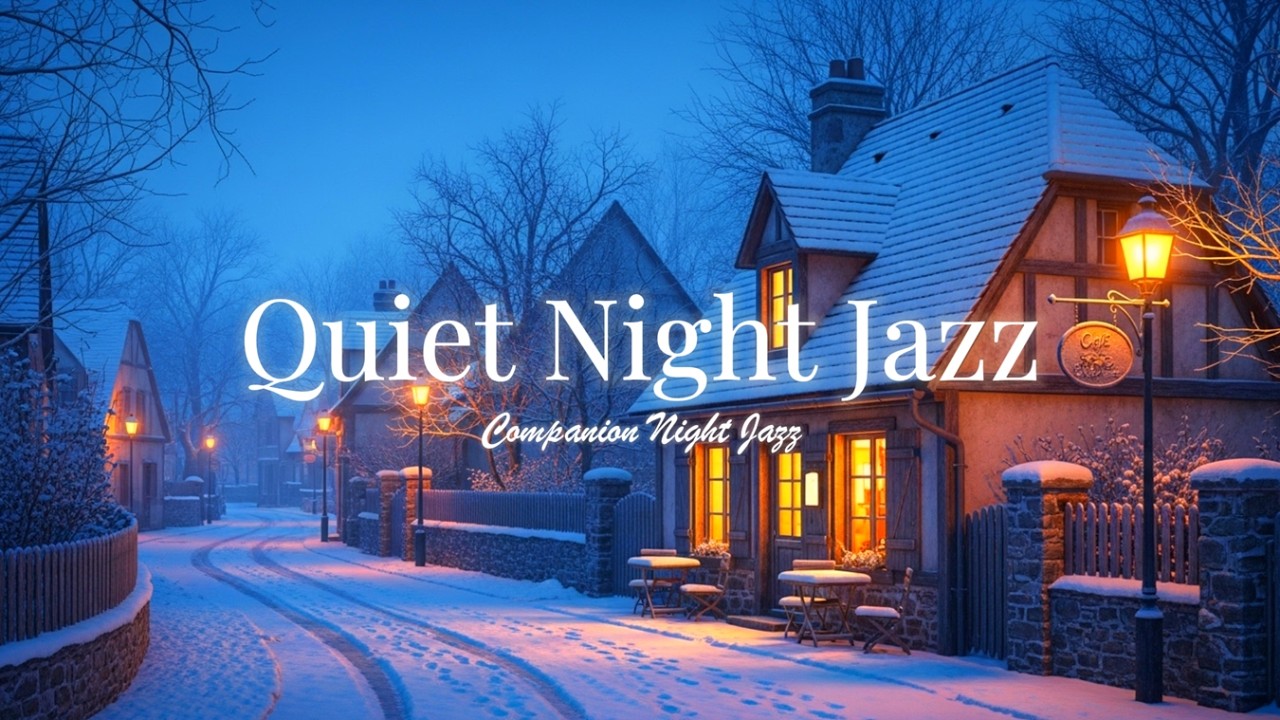 Snowy Winter Café at Night ❄️ Smooth Jazz for Deep Sleep & Relax