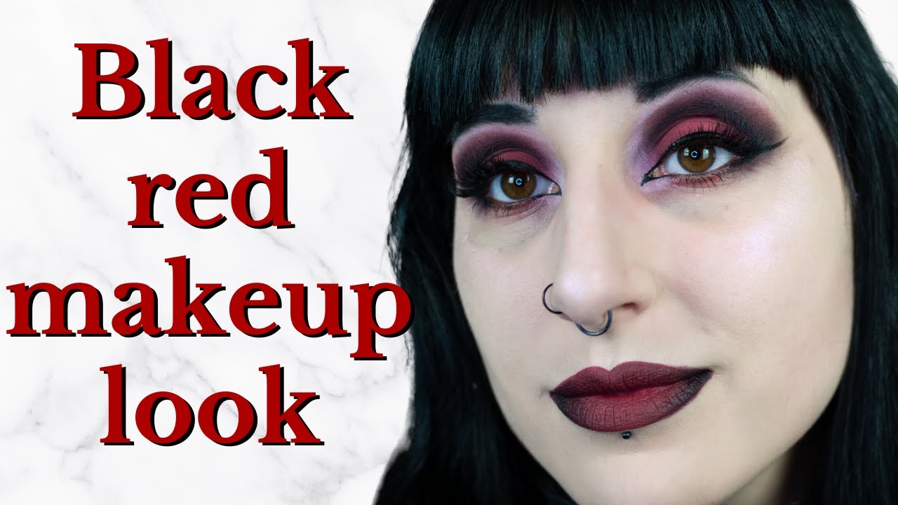 Black Red Gothic Makeup look - GRWM - Tutorial - Notoriously Morbid