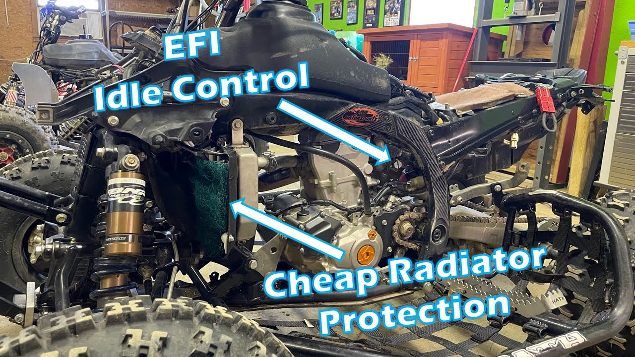 Установка ручного регулятора холостого хода YFZ450R и дешевая защита радиатора