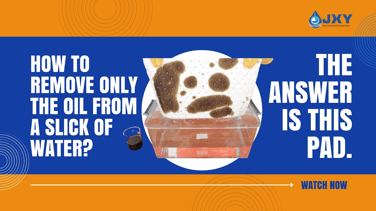 How to Remove Only the Oil from a Slick of Water? See the Magic of JXY Oil-Only Absorbent Pads!