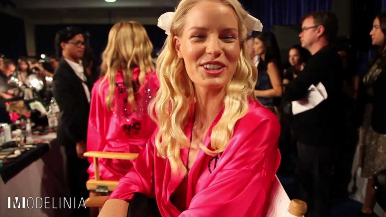 Caroline Winberg Backstage at the 2011 Victoria's Secret Fashion Show
