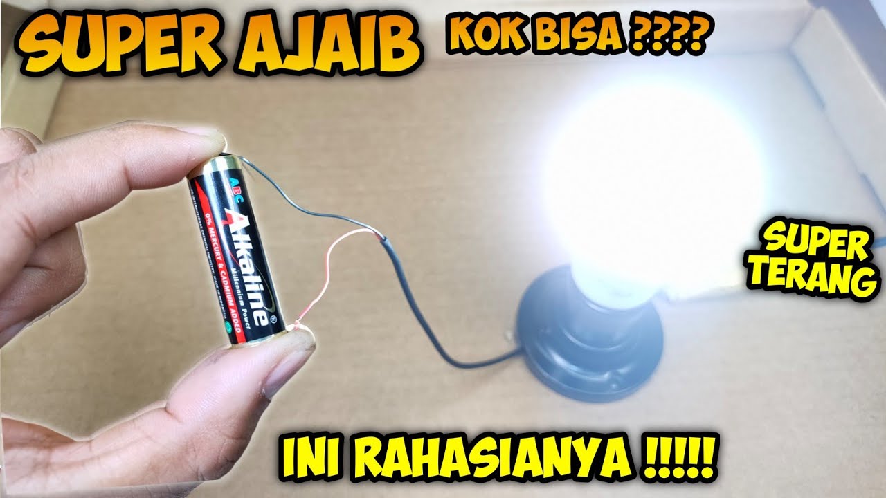 CANGGIH !!!! Cara menghidupkan lampu rumah pakai baterai ABC ALKALINE