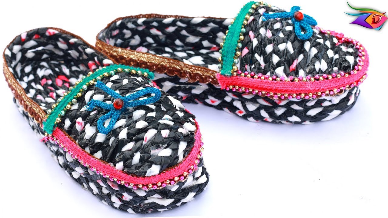 How to | Shoes out of Waste Plastic Bags | Best Out Of Waste | DIYCrafts India #141