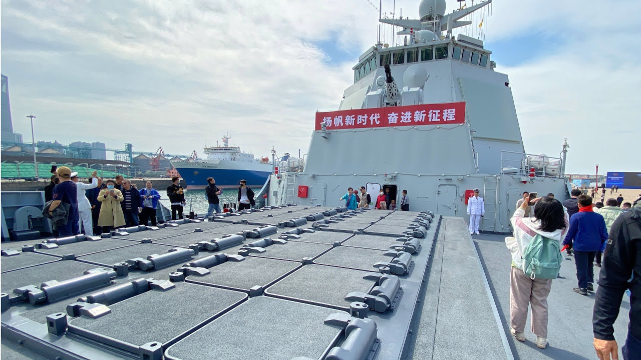 2023 China navy open day in Qingdao | Type 052DL Destroyer - 4K/60fps Walking Tour