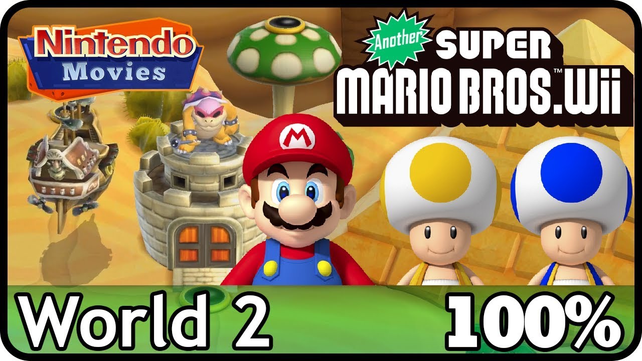 Another New Super Mario Bros. Wii - World 2 (100%, Multiplayer)