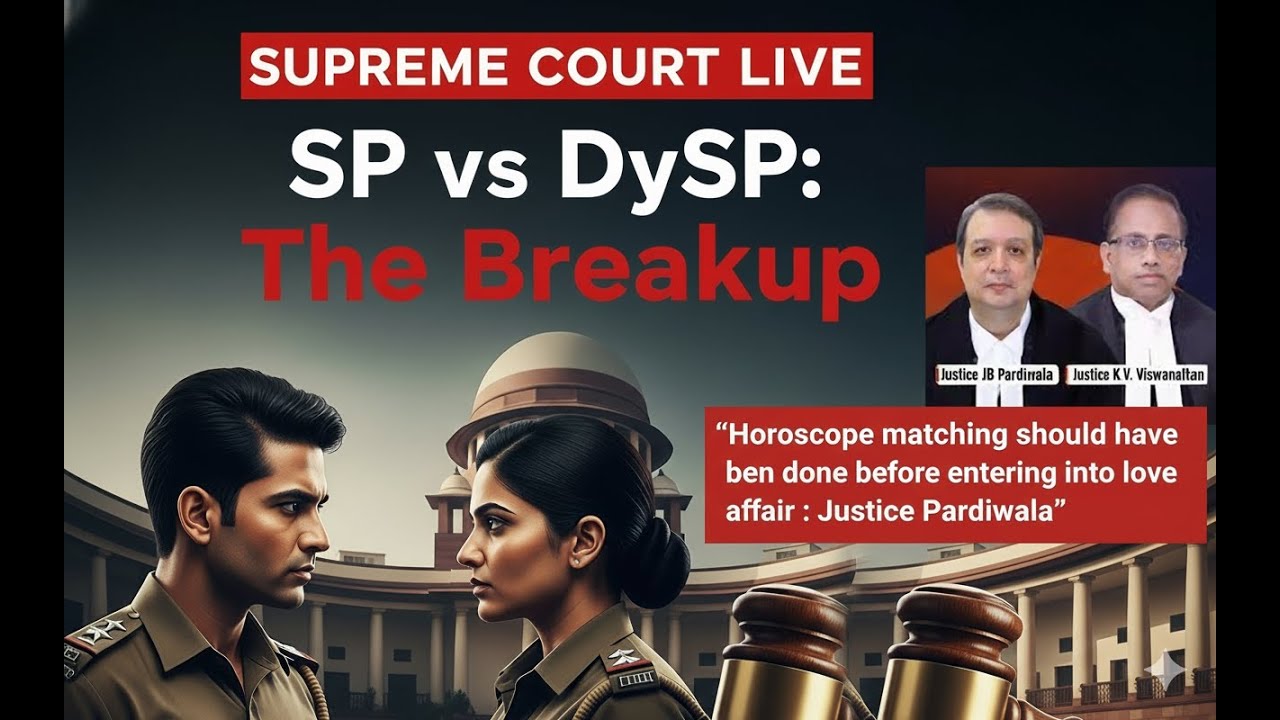 S.P - DySP Love Affair ,Break-UP | Supreme Court Live Hearing | Justice Pardiwala takes pun | Police