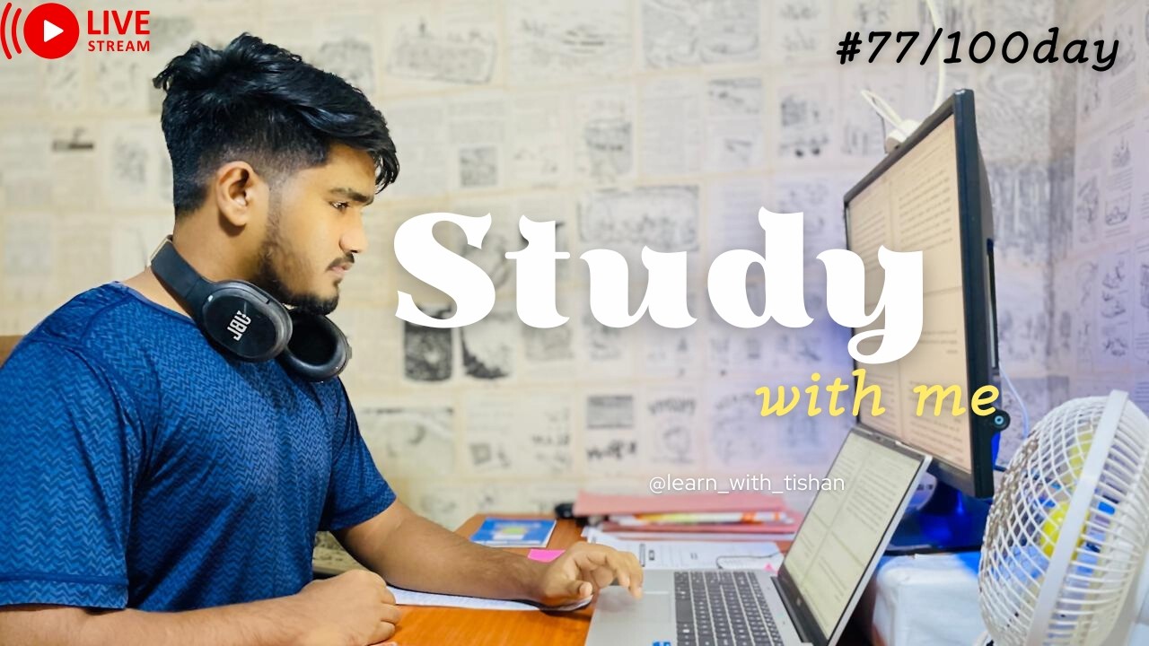 📚✨Study With Me : Deep Focus & Rain Sounds (No Music / 60\10  Timers) #77/100day