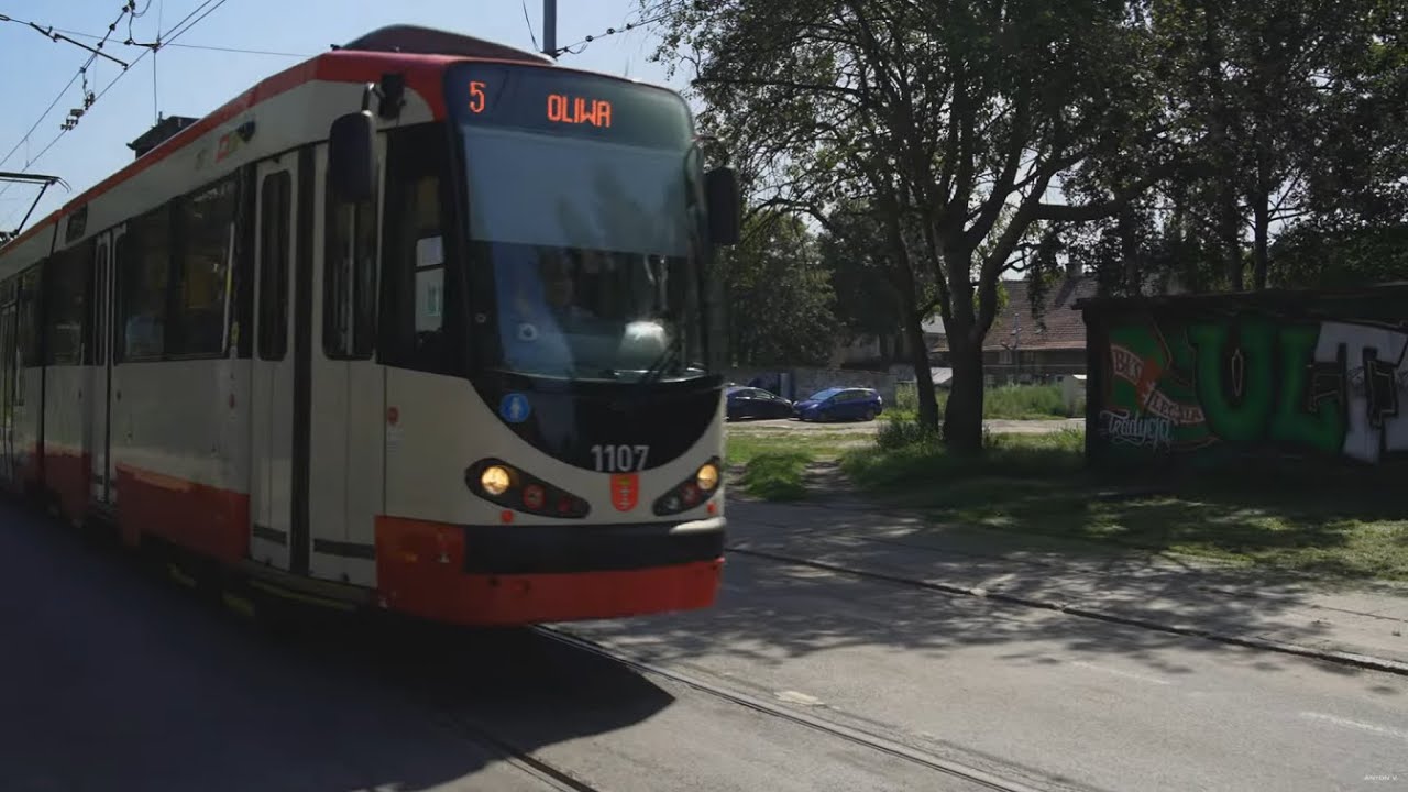 Poland, Gdańsk, tram 5 ride from Rybołowców to Reja