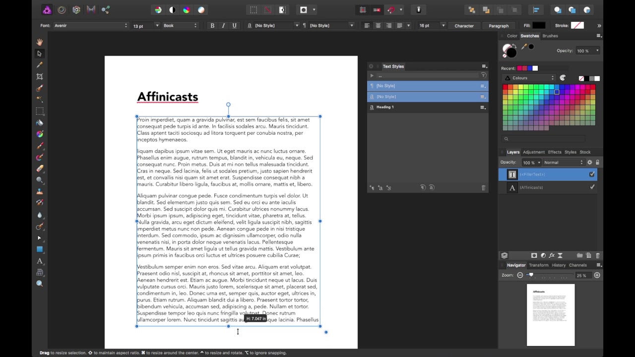 Affinity Photo Text Styles