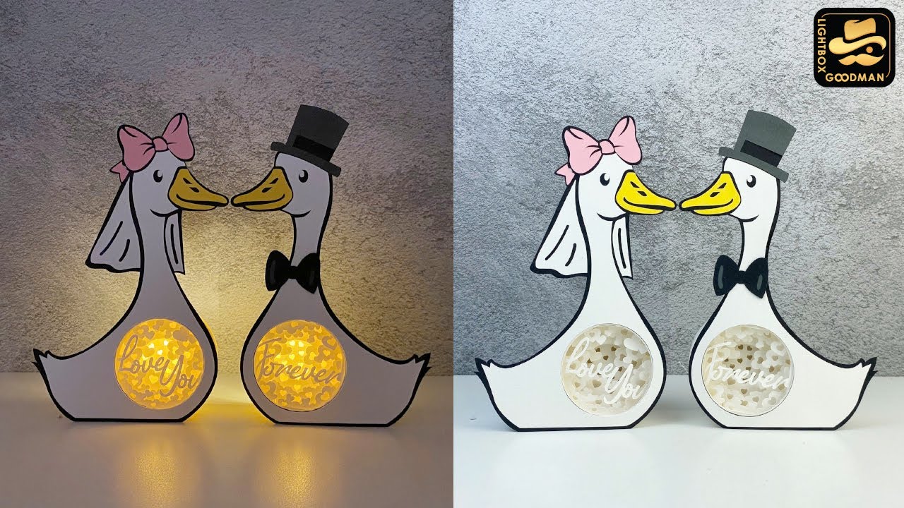 How To Make Paper Cut Goose Couple Box