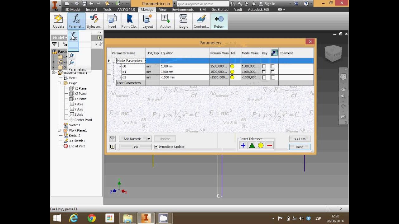 Modelado paramétrico y estructural en Inventor