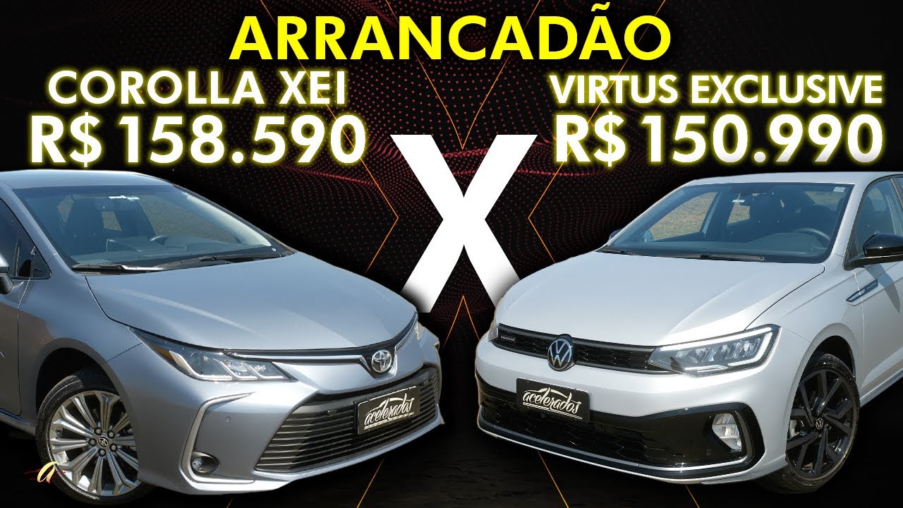 COROLLA 2.0 DE 177 cv x VIRTUS 1.4 TSI DE 150 cv: Qual sed&atilde; na faixa dos R$ 150 mil &eacute; mais r&aacute;pido?
