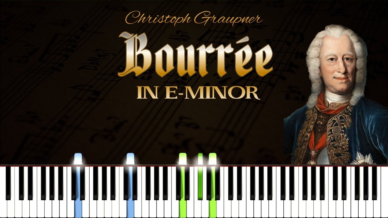 Bourrée - Christoph Graupner | Piano Tutorial | Synthesia | How to play