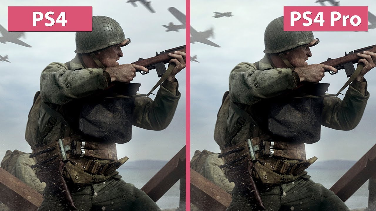 Call of Duty WWII – PS4 vs. PS4 Pro 4K Mode Graphics Comparison