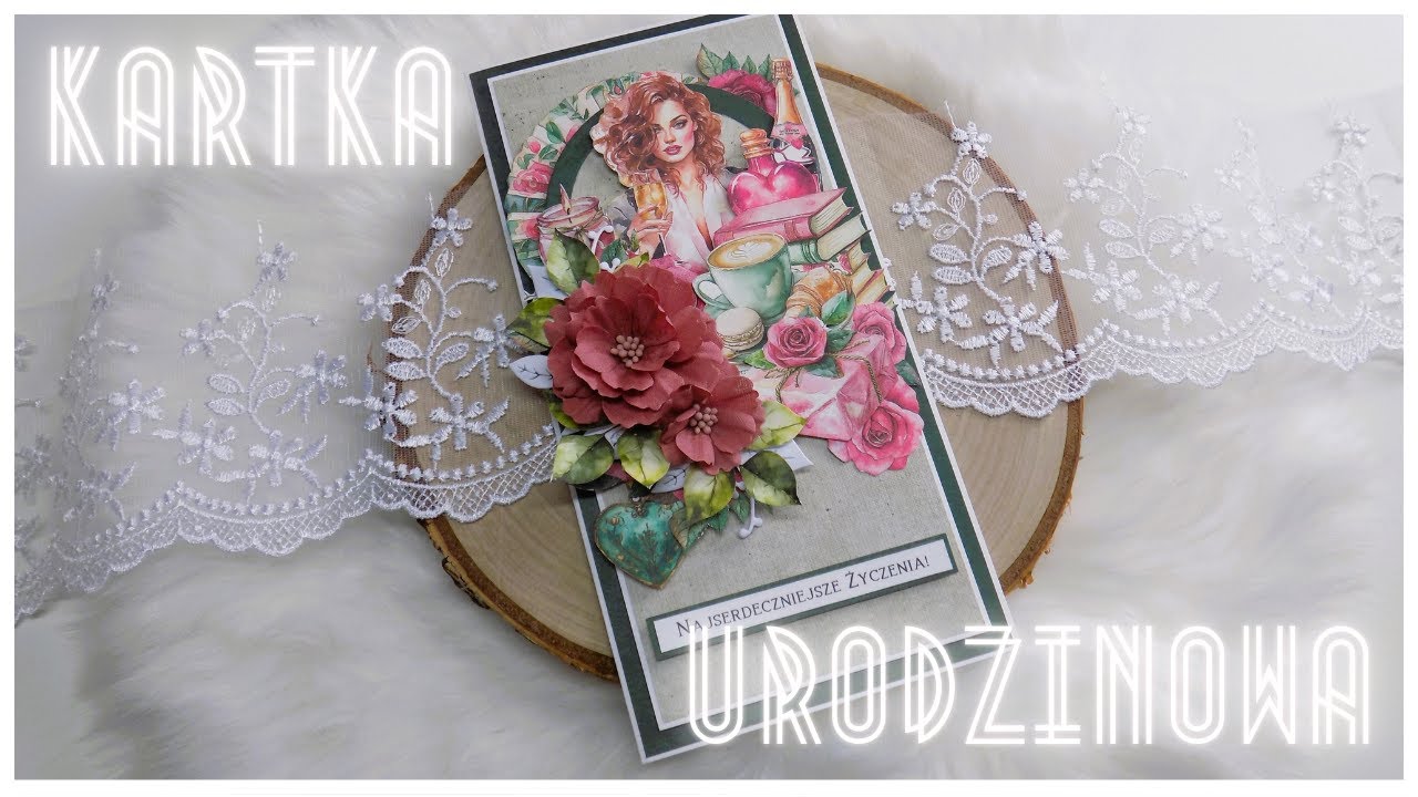 Kartka z okazji 50 urodzin/Olga Bielska - grafiki do wycinania/TUTORIAL-scrapbooking!!!