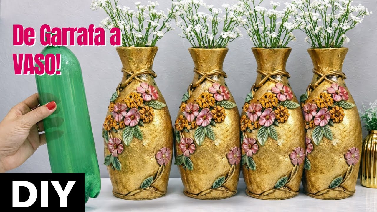 Vaso com Garrafa PET e Biscuit: DIY Fácil