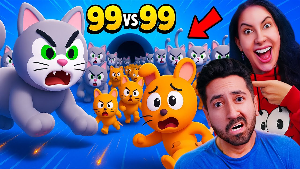99 RATOS contra 99 GATOS! (Quem ganhou?) Roblox