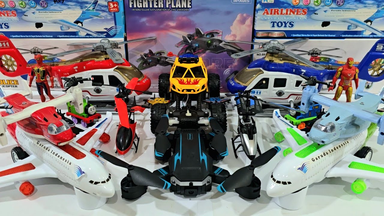 Unboxing And Testing Pesawat Terbang,Rc Helikopter,Pesawat Tempur,Airbus,Jets,Kapal,Drone,Rc Car