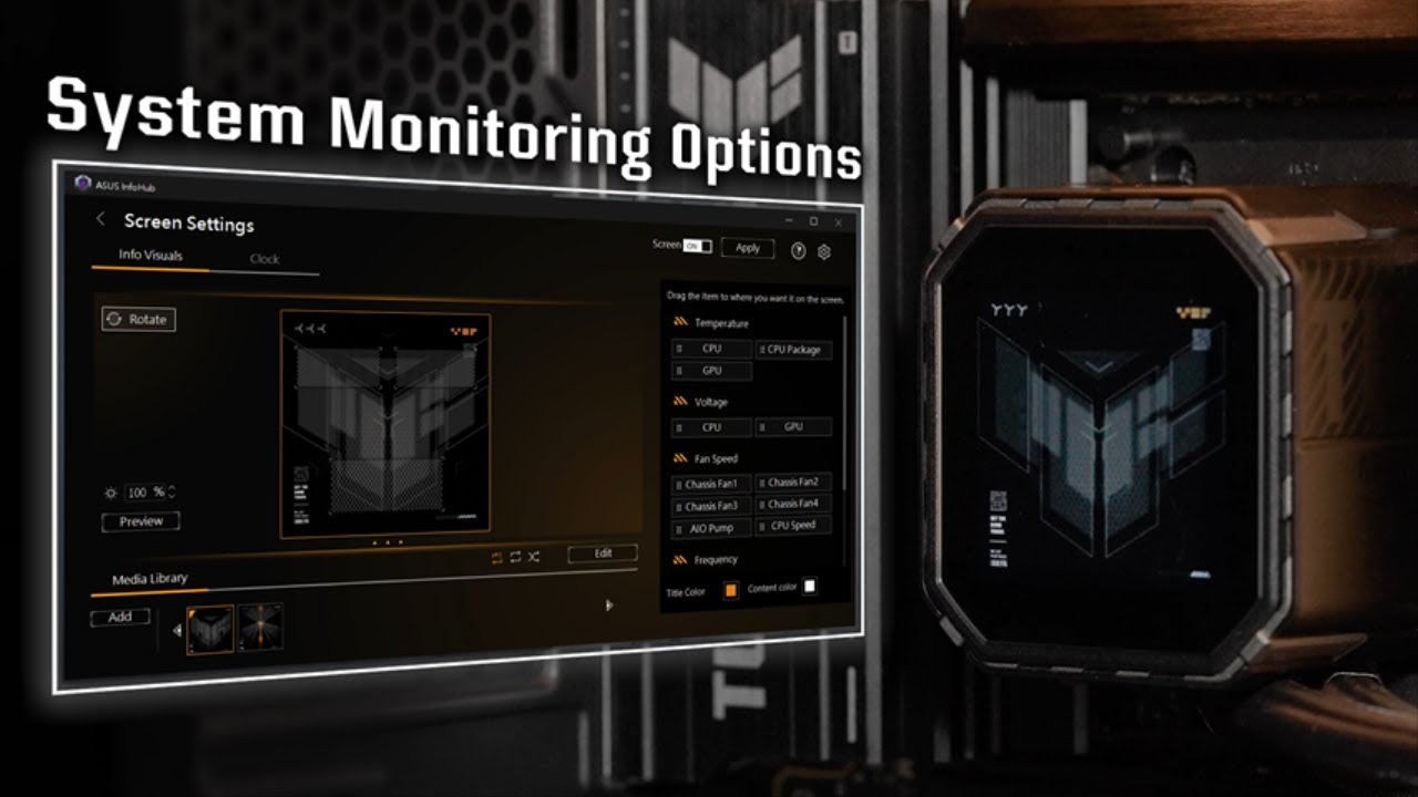 TUF Gaming LC III ARGB LCD Series ASUS InfoHub Control Guide