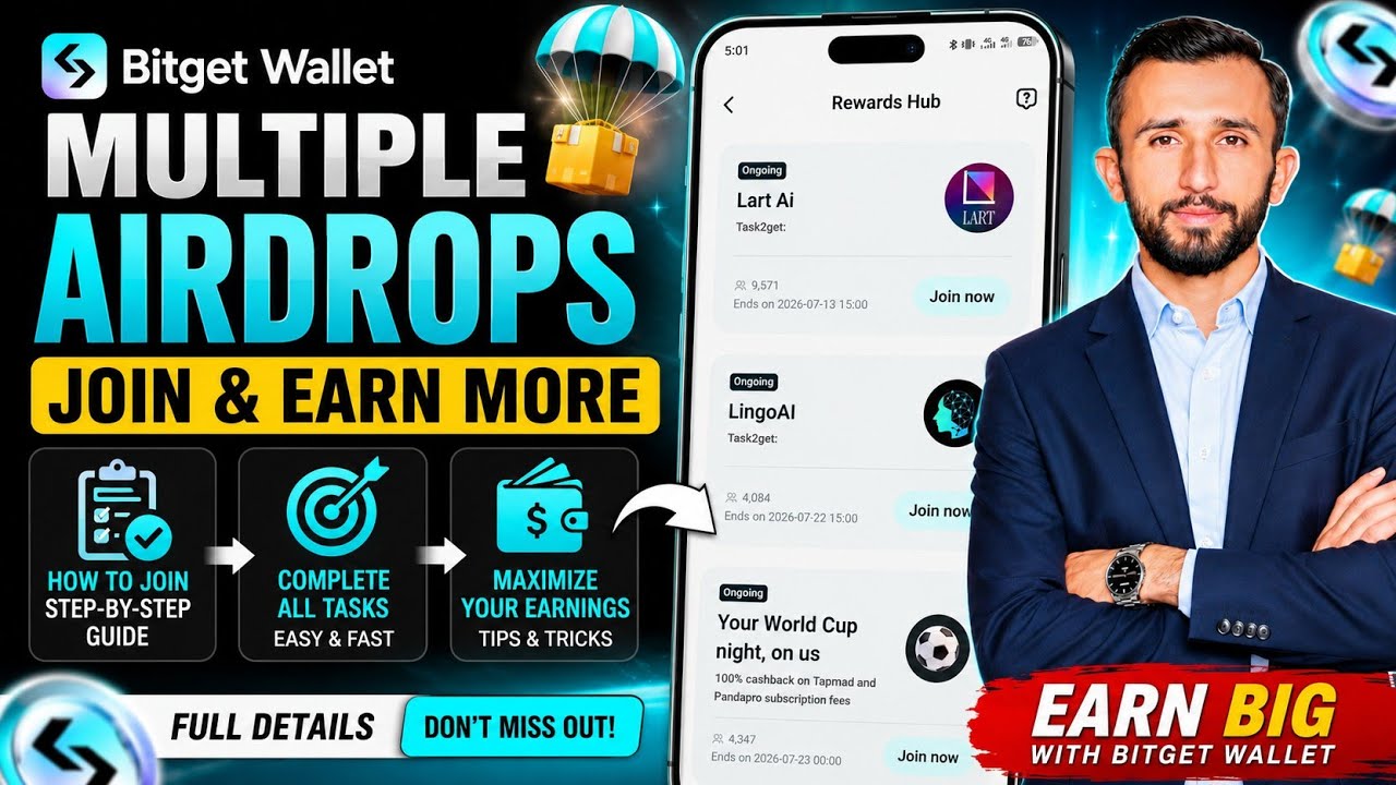 Bitget Wallet Multiple Airdrops 2026 | Join & Complete All Tasks | Earn Free Crypto Step by Step