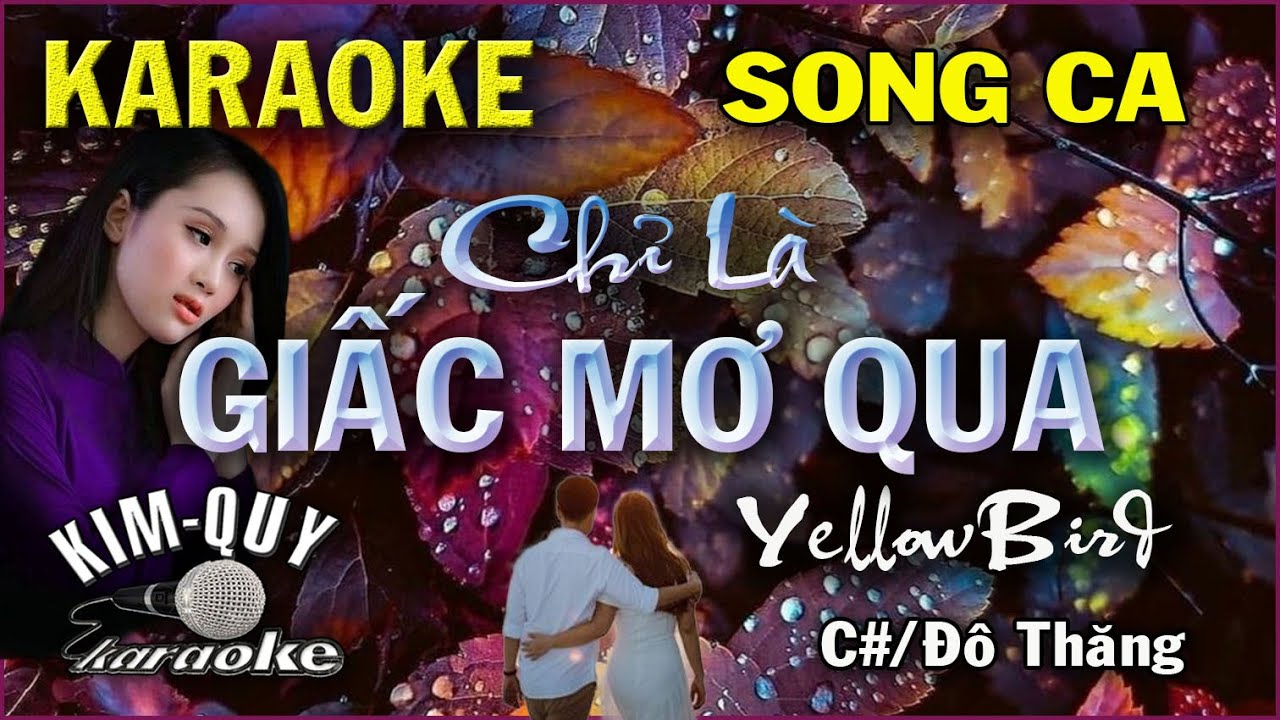 Karaoke CHỈ LÀ GIẤC MƠ QUA (Yellow Bird) Rumba Ballad - SONG CA  ( Đô Thăng ) KIM QUY Karaoke