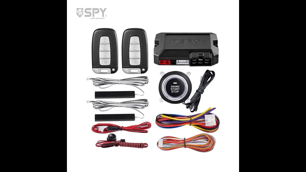 SPY LC680 model PKE One key start car alarm installation video