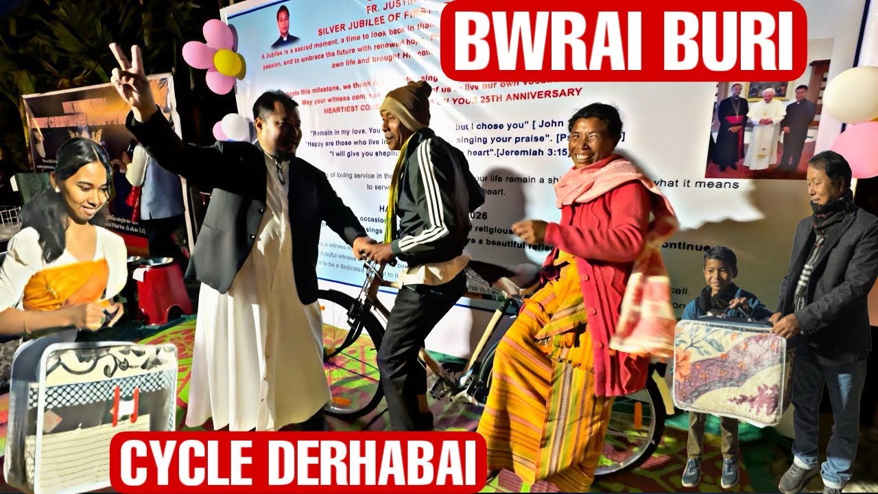 Bwswr Gwdani Lottery Gelenaiyao Cycle Mwnbai. Fr. Justin Narzary ni Silver Jubilee Celebration 