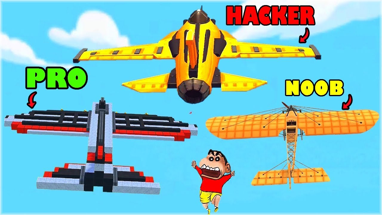 NOOB vs PRO vs HACKER in EPIC PLANE EVOLUTION with SHINCHAN and CHOP
