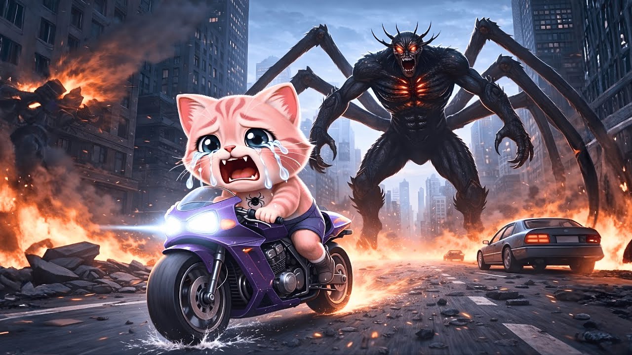 🕷️😭The Evolved Monster Is Hunting Down The Kitten💥A Collection Of Kitten Encounters With Monsters.