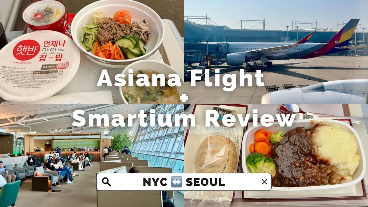 Asiana Flight Review 2025 | JFK ↔️ ICN Economy and Smartium | Asiana Lounge at Incheon Airport