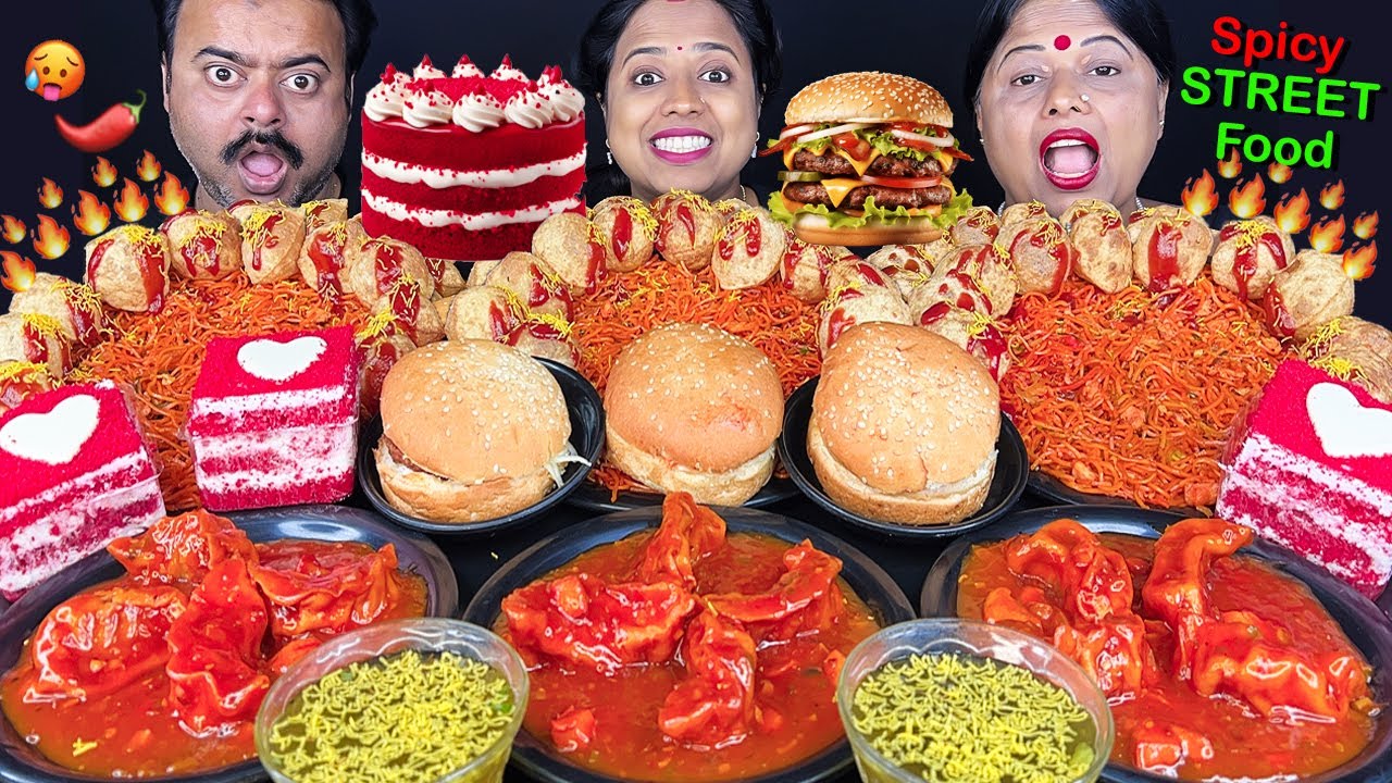 SPICY CHILLI GRAVY MOMO STREET FOOD EATING CHALLENGE VIRAL VIDEO WITH PUNISHMENT FUCHKA MUKBANG ASMR