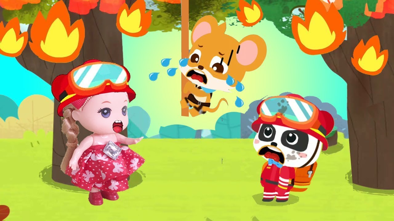 BÉ NA LÀM CỨU HỘ CHỮA CHÁY RỪNG Và Giải Cứu Chuột Con Bị Kẹt Trên Cây Cùng Gấu Con Kiki Miumiu
