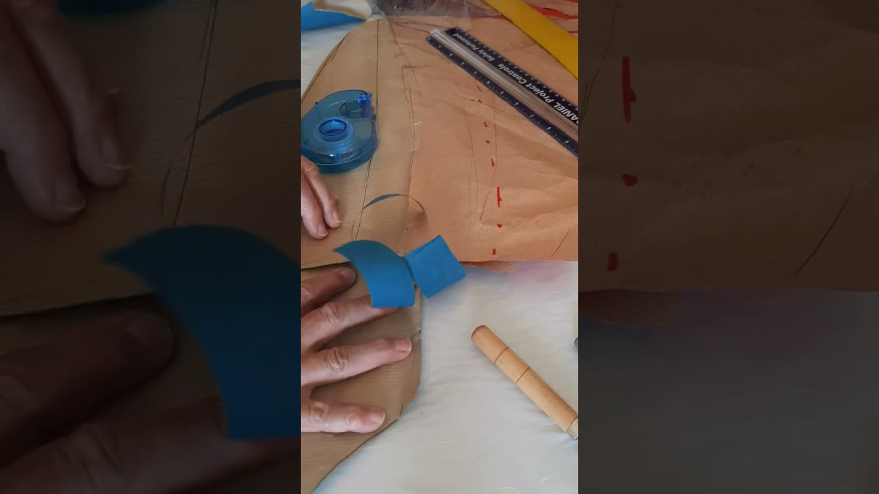 الجزء الاخير من باترون بلوزه كروازيه كول شال