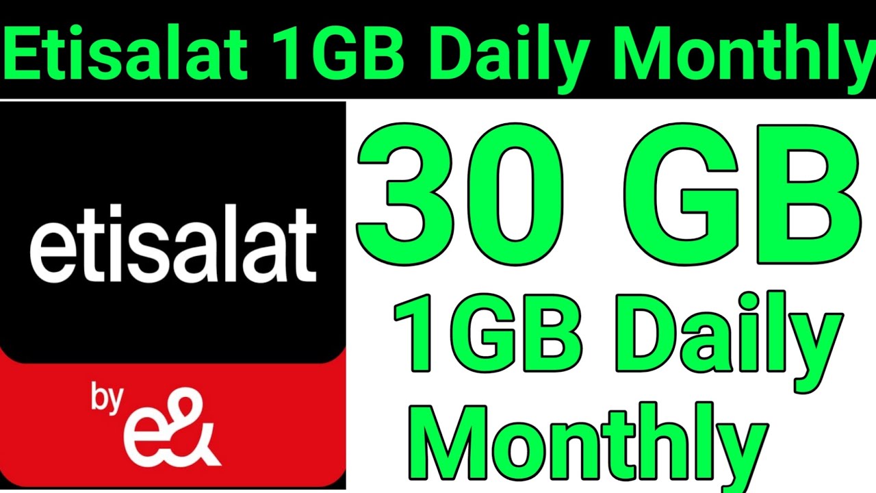 Etisalat 1GB DAILY Data Monthly Package 2024 |Etisalat 30GB Monthly Data