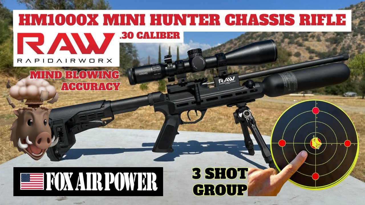 RAPID AIR WORX RAW HM1000X MINI CHASSIS .30 CALIBER OUTDOOR TARGET SHOOTING DAY WITH FOX AIR POWER