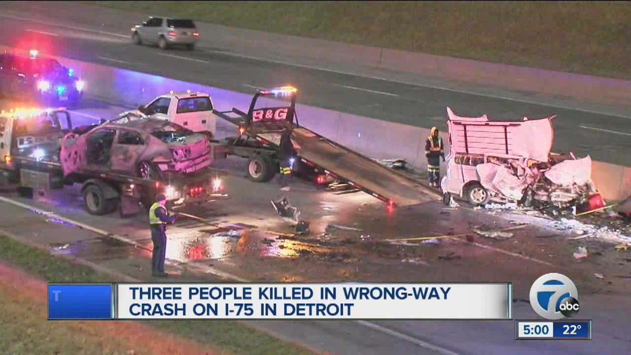 Three killed in wrong way crash on I-75