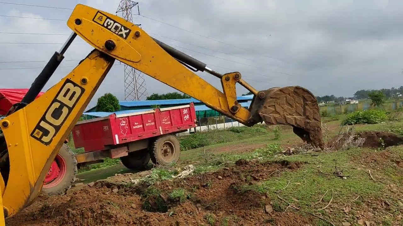 JCB 3dx machine murum loading work tractor trolley | mahindra yuvo tech  John Deere 5310#jcb#tractor