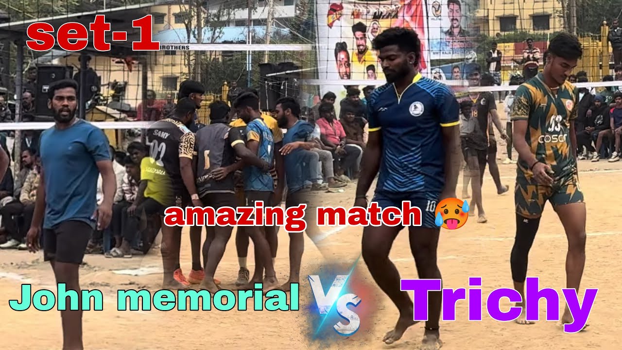 Set-1💥Trichy vs John Memorial😱Fire Match🥵#volleyball #libero #trending #viral #sports #love #youtube