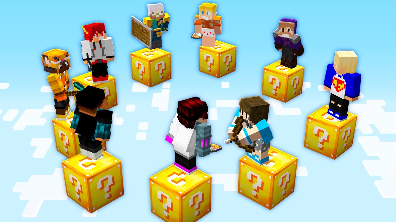 12 YOUTUBERS em um CUB&Atilde;O DE LUCKY BLOCK 