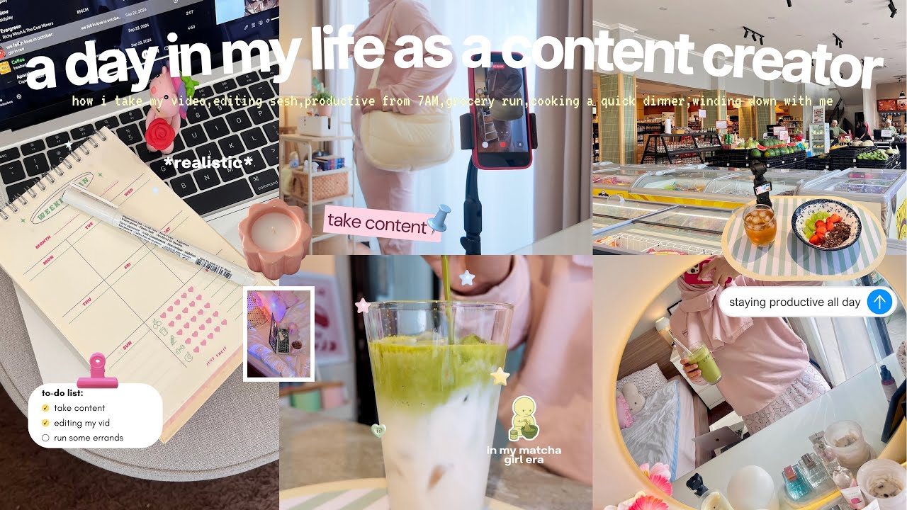 a day in my life as a content creator🍵⭐️take content,7AM morning routine,in my matcha era,productive
