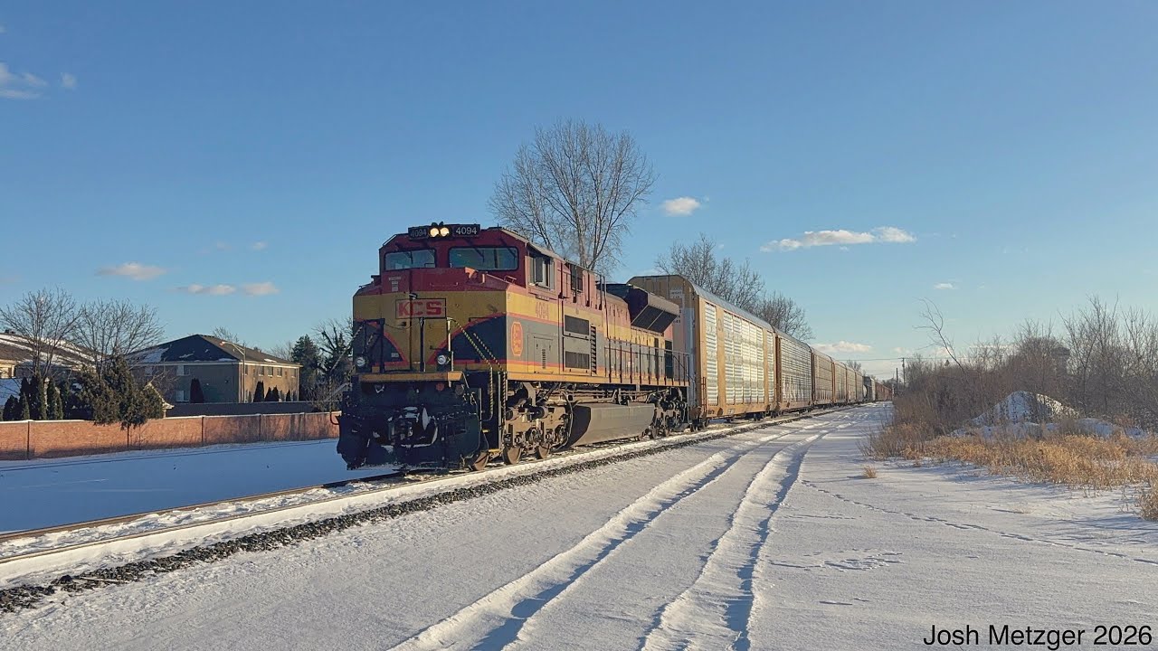 NS 334-07 w/ KCSM SD70ACe #4094 and UP ET44AC #2659 @ Vinewood Ave in Wyandotte, MI 2/7/26