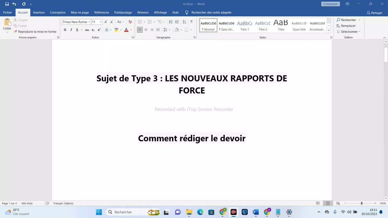 Les nouveaux rapports de forces en 1945 Sujet de type 3 / Methodologie histoire géo bac