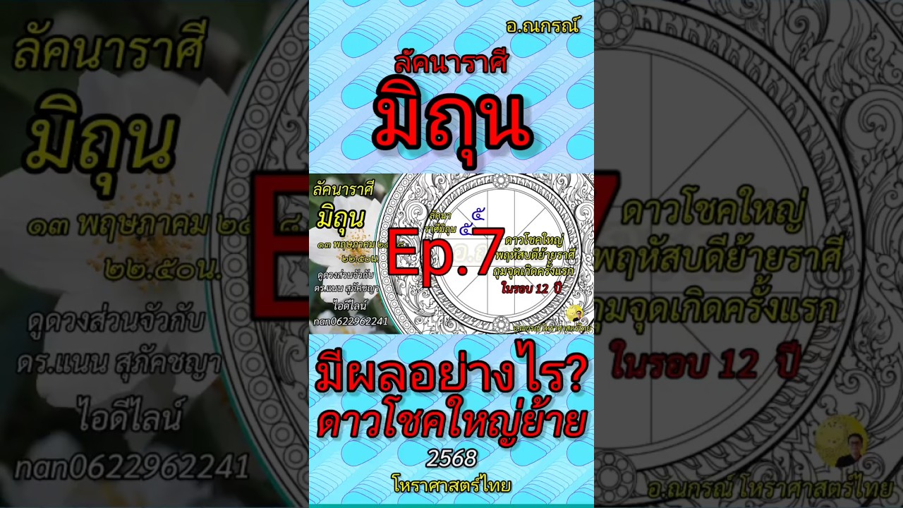 #ดาวพฤหัสบดีย้าย #ราศีมิถุน #ดูดวง #12ราศี  #เมษายน #พฤษภาคม #อาจารย์ณกรณ์ #โหราศาสตร์  #nagon168