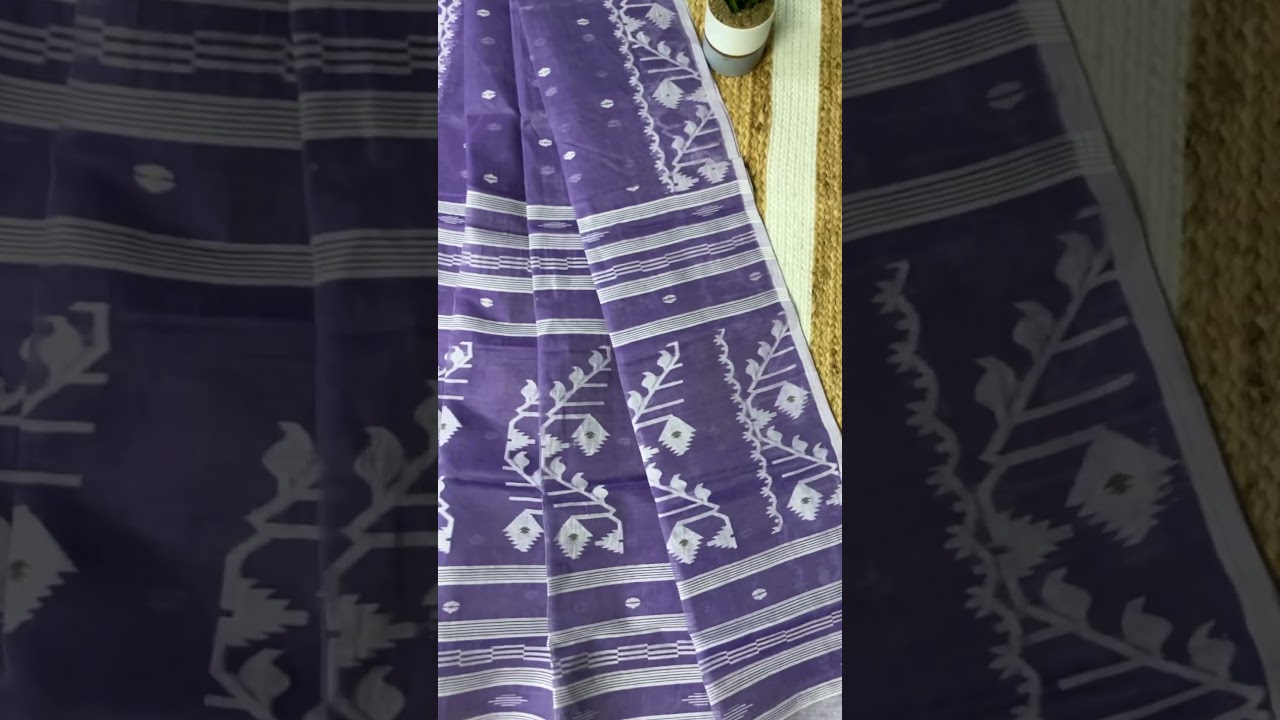 Hand loom cotton Jamdani saree. Price 2150.