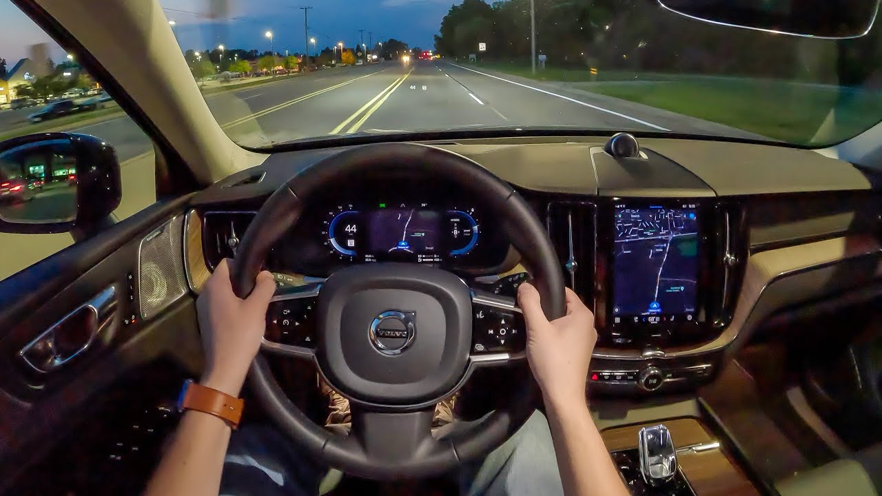 2023 Volvo XC60 Recharge AWD Ultimate T8 - POV Night Drive (Binaural Audio)