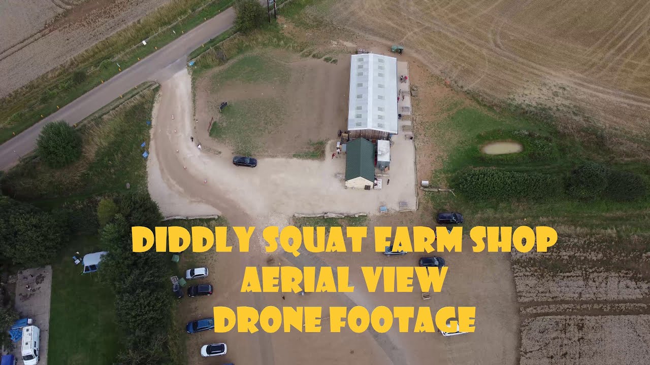 Jeremy Clarkson's Diddly Squat Farm Shop from above drone Mavic Mini 2