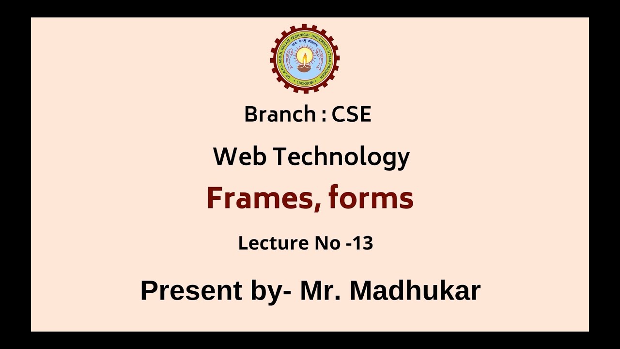 Web Technology | Frames, Forms | AKTU Digital Education